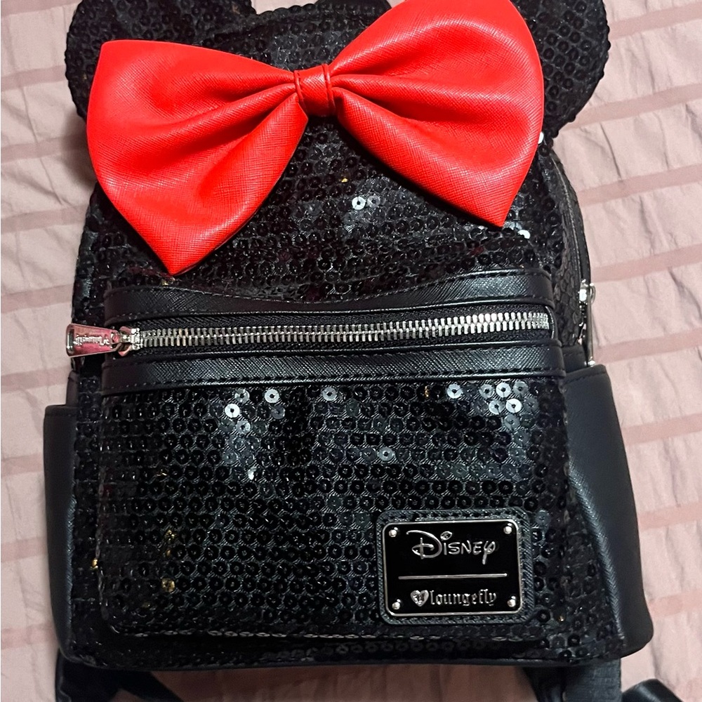 Loungefly Black and Red Mini Backpack